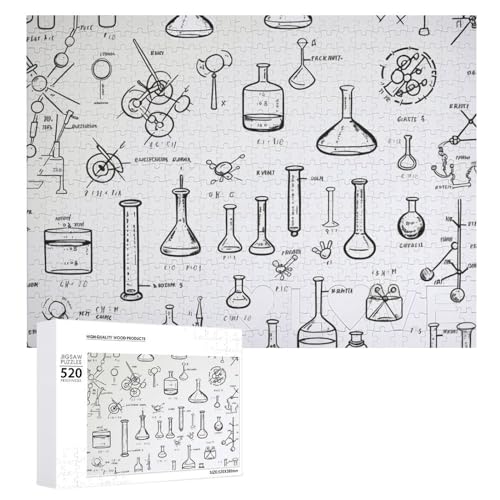 Chemie-Druck-Puzzle für Erwachsene, 520 Teile, einzigartiges Holzpuzzle, Geschenk, herausforderndes Puzzle für Familienspielabende, 38,1 x 50,8 cm von LFDSPYJE