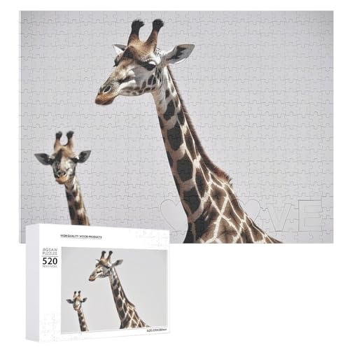 Griaffe Puzzle für Erwachsene, 520 Teile, einzigartiges Holzpuzzle, Geschenk, herausforderndes Puzzle für Familienspielabende, 38,1 x 50,8 cm von LFDSPYJE