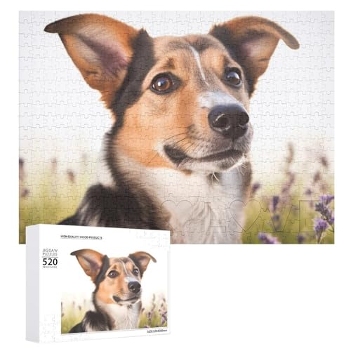 Hunde-Puzzle für Erwachsene, 520 Teile, einzigartiges Holzpuzzle, Geschenk, herausforderndes Puzzle für Familienspielabende, 38,1 x 50,8 cm von LFDSPYJE