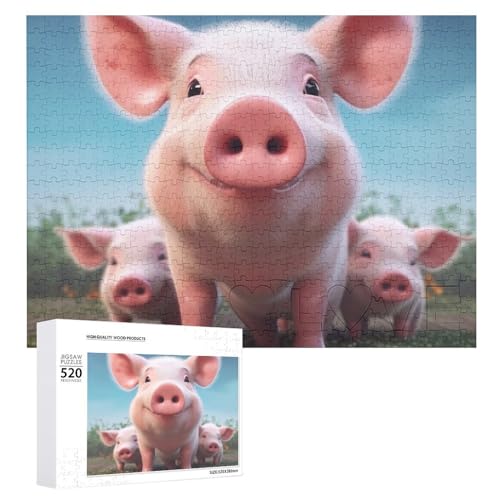 Lustiges Tierpuzzle für Erwachsene, 520 Teile, einzigartiges Holzpuzzle, Geschenk, herausforderndes Puzzle für Familienspielabende, 38,1 x 50,8 cm von LFDSPYJE