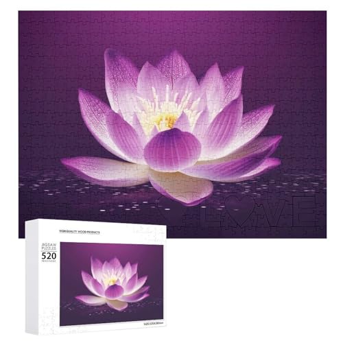 Purple Flower Jigsaw Puzzle for Adults 520 Piece Unique Wooden Puzzle Gift Challenging Puzzle for Family Game Nights 15 X 20 Inches von LFDSPYJE