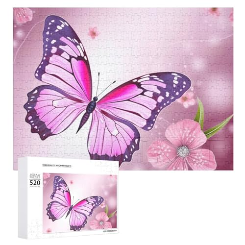 Schmetterlingspuzzle für Erwachsene, 520 Teile, einzigartiges Holzpuzzle, Geschenk, herausforderndes Puzzle für Familienspielabende, 38,1 x 50,8 cm von LFDSPYJE