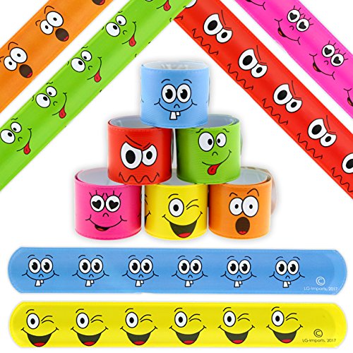 6x Klatscharmband Smiley Gesichter Schnapparmband Mitgebsel Kindergeburtstag von LG