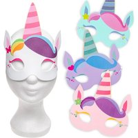 Einhorn Partymaske aus Moosgummi, 18,2cm, mit Band von LG-Imports