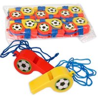 Fussball-Pfeifen im 12er Pack, Mitgebsel zum Kindergeburtstag von LG-Imports