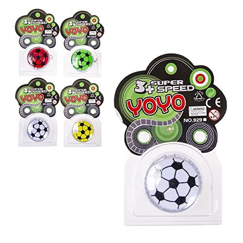 LG Fußball Yoyo - ca. 5,5 cm, Kunststoff, für Kinder, gemischt in 4 verschiedenen Farben von LG