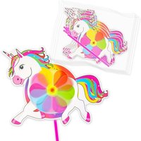 Großpack Einhorn Windräder, 12 Stk, 35cm, neonfarben von LG-Imports