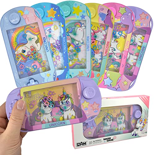 LG-Imports Geduldsspiel Wasser Einhorn Ringe Kinder Wasserflipper 3 Stück Fantasy Bunt 14cm Mitgebsel Verpackung von LG