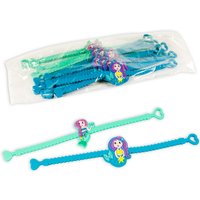 Meerjungfrau Armbänder im 12er Pack, Gummi, Mitgebsel Unterwasserparty von LG-Imports