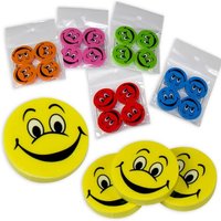 Smiley Radierer-Set, 4 Stück, 2,5cm, Radiergummis als Mitgebsel zur Emoji-Party von LG-Imports