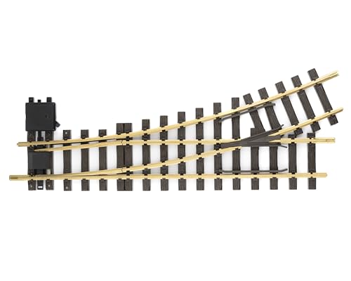 LGB – Handweiche Links R3 – 22,5° - 16140, Gleiserweiterung für Gartenbahn, Gleismaterial, Zubehör, Spur G, Maßstab 1:22,5 von LGB