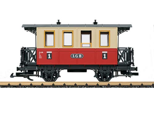 Personenwagen Spur G, rot-beige, Innenbänke, Gartenbahn von LGB