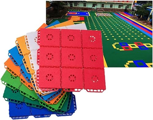 LGChobby Modulare ineinandergreifende Garten-Kunststofffliesen, Bodenfliesen, 30,5 cm, modulare ineinandergreifende Bodenfliesen für den Außenbereich, Kindergarten-Spielplatz, Park-Sportboden, Bunte von LGChobby