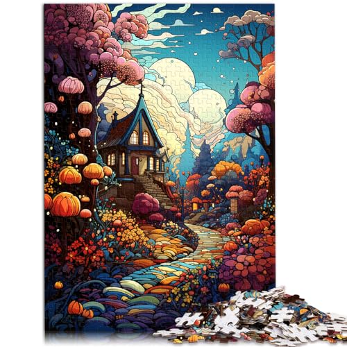 Hüttenpuzzle unter bunten Wundern, 1000-teiliges Puzzle für Erwachsene, Holzpuzzle, Wanddekoration, einzigartige Geburtstags, 1000 Teile (50 x 75 cm) von LGNBTGM