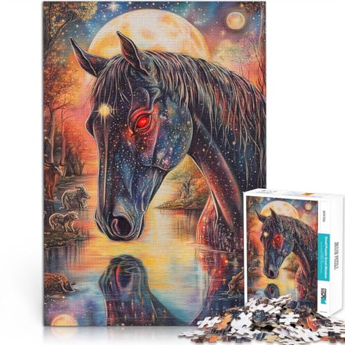 Lernspiel-Herausforderungsspielzeug rotäugiges Pferd Puzzle 1000 Teile für Teenager 26x38cm Lustiges Geschenk für 14+ Lernspiel-Herausforderungsspielzeug rotäugiges Pferd Puzzle 1000 Teile für Teenager 26x38cm Lustiges Geschenk für 14+ von LGNBTGM