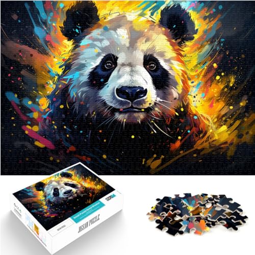 Puzzle, Farbzeichnung eines Fantasy-Pandas. Puzzle aus Holz mit 1000 Teilen. anspruchsvolles, unterhaltsames Spiel für die ganze Familie. 1000 Teile (50 x 75 cm). von LGNBTGM