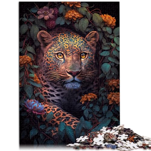 Puzzle, Lernspiele, „Der geblümte Leopard“, 1000 Teile, für Erwachsene, aus Holz, anspruchsvolles Spiel, Geschenke, 1000 Teile (50 x 75 cm) von LGNBTGM