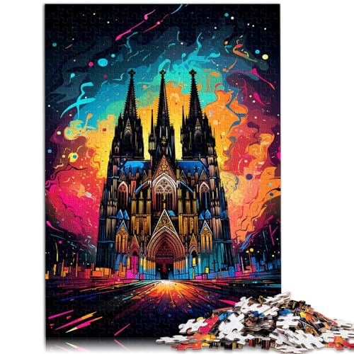 Puzzle, Lernspiele, Die farbenfrohe Psychedelie des Kölner Doms, Puzzle 1000 Teile, Holzpuzzle, Heimkunstdekor, 1000 Teile (50 x 75 cm) von LGNBTGM