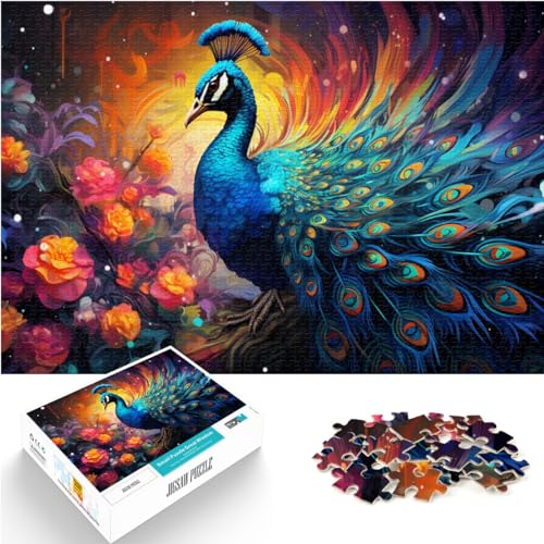 Puzzle, Lernspiele, Fantasie, bunter Pfau, 1000 Teile, Holzpuzzle ganze Familie und die 1000 Teile (50 x 75 cm) von LGNBTGM