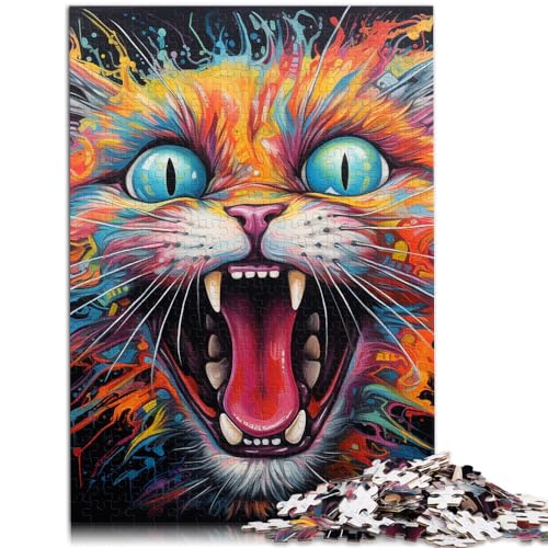 Puzzle, Lernspiele, Tier- und Katzen-Puzzle, 1000 extragroße Teile, Holzpuzzle als Geschenk für die ganze Familie, 1000 Teile (50 x 75 cm) von LGNBTGM