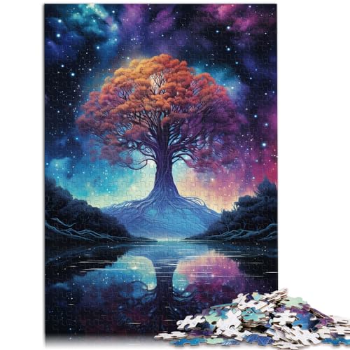 Puzzle, Lernspiele, farbenfroher Weltbaum, 1000 Puzzleteile für Erwachsene, Holzpuzzle, einzigartige Geburtstags, 1000 Teile (50 x 75 cm) von LGNBTGM