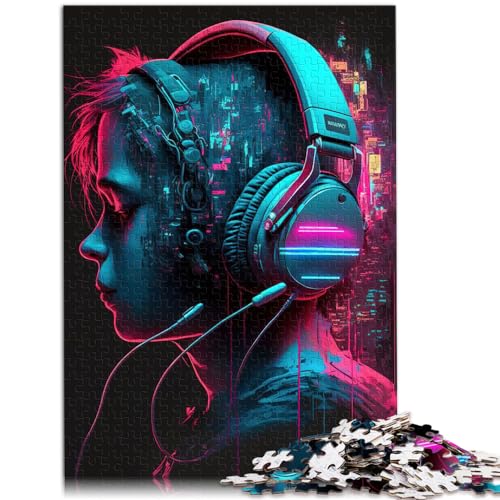 Puzzle, Live-Musik, Neon, 1000 Teile, für Erwachsene, Geschenke, Holzpuzzle, jedes Teil ist einzigartig – anspruchsvolles, unterhaltsames Familienspiel, 1000 Teile (50 x 75 cm) von LGNBTGM