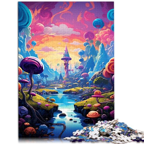 Puzzle, buntes, psychedelisches Süßigkeitenschloss, 1000-teiliges Puzzle für Erwachsene, Holzpuzzle, tolles Geschenk für 1000 Teile (50 x 75 cm) von LGNBTGM