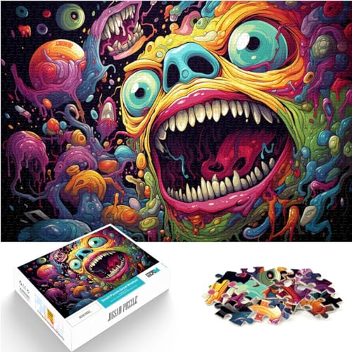 Puzzle, buntes Monster, schwieriges, anspruchsvolles Puzzle, 1000-teiliges Holzpuzzle, Familienaktivitätspuzzle, Lernspiele, 1000 Teile (50 x 75 cm) von LGNBTGM