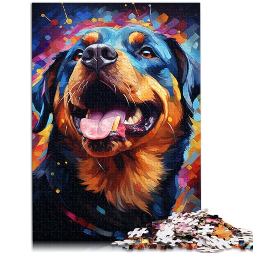 Puzzle, buntes psychedelisches Rottweiler-Puzzle, 1000 Teile für Erwachsene, Holzpuzzle, Geburtstagsgeschenk, Geschenke für oder, Wandkunst, 1000 Teile (50 x 75 cm) von LGNBTGM