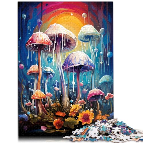 Puzzle, farbenfrohe, psychedelische Schneeglöckchen, 1000 Teile, für Erwachsene, aus Holz, Puzzle zur Heimdekoration, 50 x 75 cm von LGNBTGM