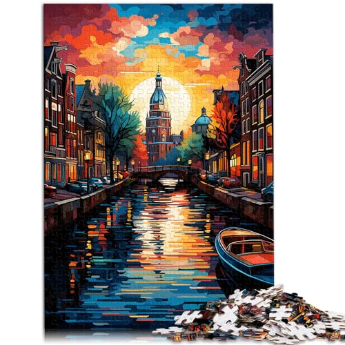 Puzzle, farbenfrohes Dan Canal District-Puzzle für Erwachsene, 300-teiliges Holzpuzzle, anspruchsvolles, unterhaltsames Familienspiel, 300 Teile (26 x 38 cm) von LGNBTGM