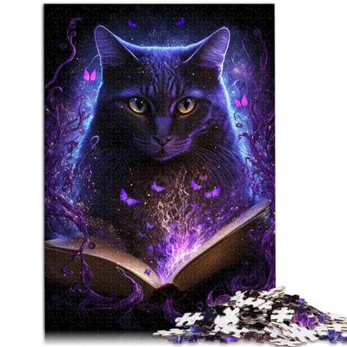 Puzzle „Magic Cat“ aus Holz, 1000 Teile, jedes Teil ist einzigartig – anspruchsvolles, unterhaltsames Spiel für die ganze Familie, 1000 Teile (50 x 75 cm) von LGNBTGM