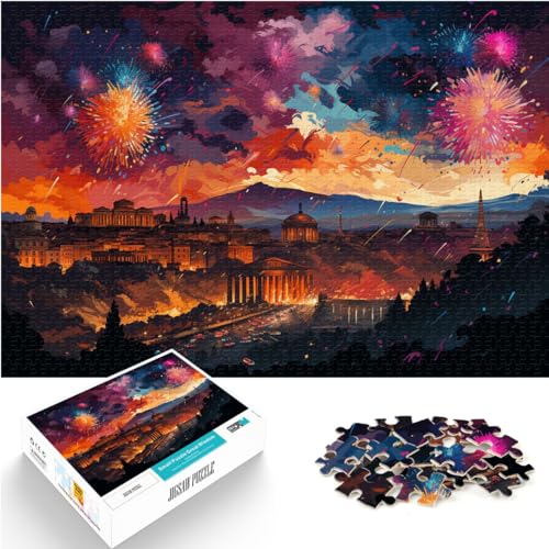 Puzzle Akropolis, bunt, 1000-teiliges Puzzle, Holzpuzzle, Spielzeug, Puzzle, Lernspiele, Stressabbau-Puzzle, 1000 Teile (50 x 75 cm) von LGNBTGM