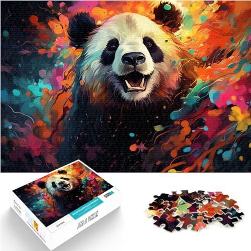 Puzzle Fantasie Bunter Panda für Erwachsene 1000-teiliges Puzzle Holzpuzzle Familienaktivität Puzzle Lernspiele 1000 Teile (50 x 75 cm) von LGNBTGM