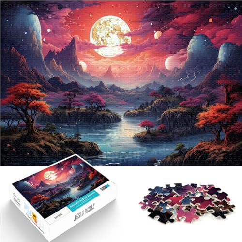 Puzzle Fantasielandschaft für Erwachsene, 1000-teiliges Puzzle, Holzpuzzle, jedes Teil ist einzigartig – anspruchsvolles, unterhaltsames Familienspiel, 1000 Teile (50 x 75 cm) von LGNBTGM