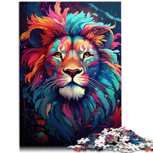 Puzzle Fantasievoller bunter Löwe. Lustiges Puzzle für Erwachsene, 1000-teiliges das anspruchsvoll zu vervollständigen ist, Aber unterhaltsam und humorvoll ist. 1000 Teile (50 x 75 cm) von LGNBTGM