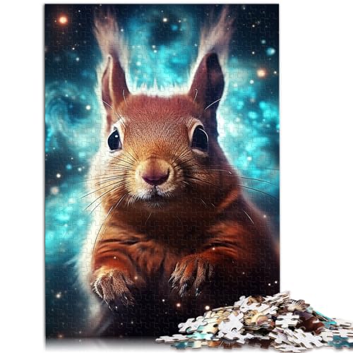 Puzzle Galaxien-Eichhörnchen, 1000 Teile, Holzpuzzle, jedes Teil ist einzigartig – anspruchsvolles, unterhaltsames Familienspiel, 1000 Teile (50 x 75 cm) von LGNBTGM