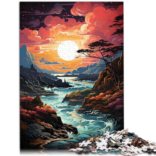 Puzzle-Geschenk, Bezauberndes Sonnenuntergangs-Landschafts-Puzzle, 300 Teile für Erwachsene, Holzpuzzle, Familienspaß, Puzzle 300 Teile (26 x 38 cm) von LGNBTGM