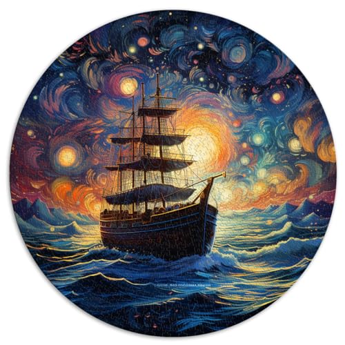 Puzzle-Geschenk, Boot, Mondnacht, 1000 Teile, Puzzle für Erwachsene, 67,5 x 67,5 cm, Lernspielzeug, Familienspiele, Weihnachts- und Geburtstagsgeschenke, Denkspiel von LGNBTGM