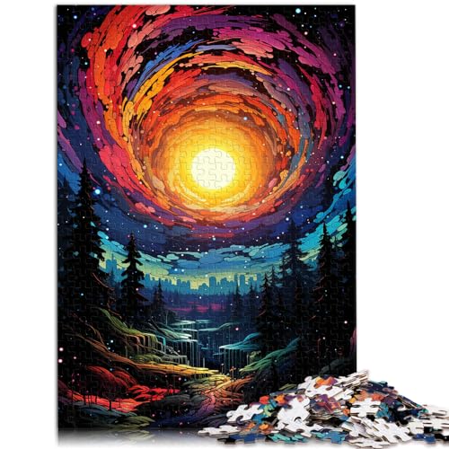 Puzzle-Geschenk, farbenfroher Fantasie-Sonnenuntergang, 300 Teile, Puzzle für Erwachsene, Familienspiel, Stressabbau, schwieriges Herausforderungspuzzle, 300 Teile (26 x 38 cm) von LGNBTGM