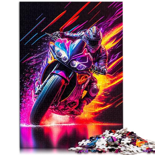 Puzzle-Geschenk Rider Mania 1000-teiliges Premium-Puzzle aus Holz, jedes Teil ist einzigartig – anspruchsvolles, unterhaltsames Spiel für die ganze Familie, 1000 Teile (50 x 75 cm) von LGNBTGM