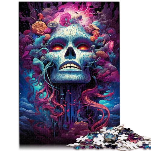 Puzzle-Geschenk: Bunte psychedelische Frau mit Blumen, 500 Teile Puzzle, Holzpuzzle ganze Familie und Dieses 500-teilige (38 x 52 cm) von LGNBTGM