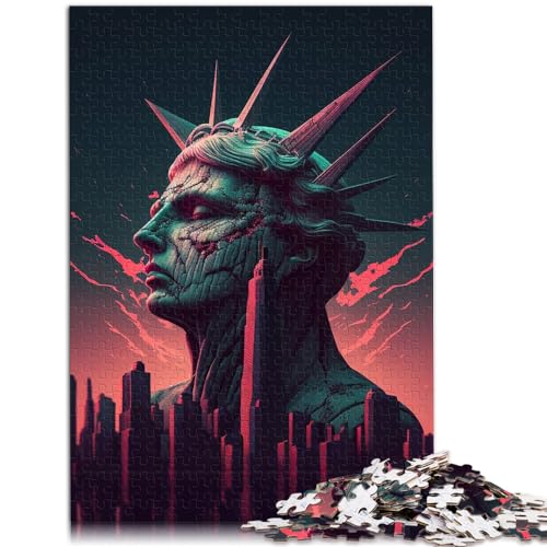 Puzzle-Geschenkstatue Synthwave für Erwachsene 1000-teiliges Puzzle Holzpuzzle Spielzeug Puzzles Lernspiele Stressabbau-Puzzles 1000 Stück (50 x 75 cm) von LGNBTGM