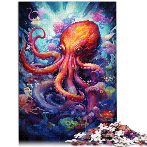 Puzzle Jigsaw Puzzle Painting Colorful Octopus für Erwachsene 1000 Pieces Puzzle Wood Puzzle ganze Familie und Dieses 1000-teilige (50x75cm) von LGNBTGM