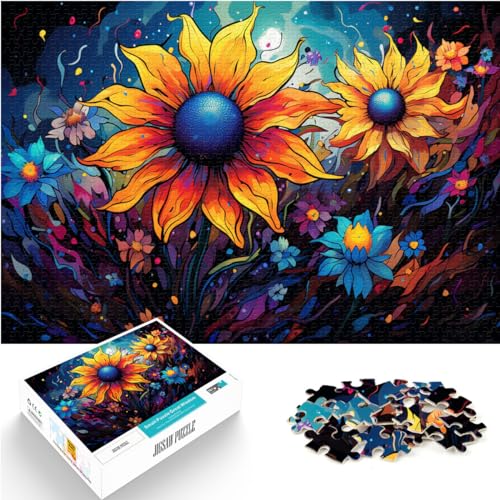 Puzzle | Puzzles, farbenfroh, Psychedelischer Sternenhimmel, Sonnenblumen, schwierige, anspruchsvolle Puzzles, 300-teiliges Holzpuzzle, unmögliches Puzzle, 300 Teile (26 x 38 cm) von LGNBTGM
