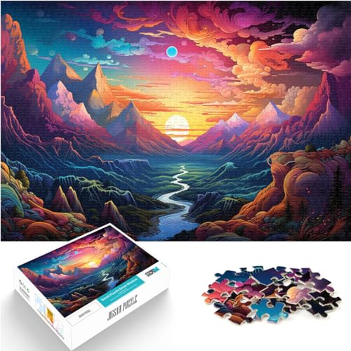 Puzzle | Puzzles, farbenfrohe Landschaftskunst, 1000-teiliges Puzzle aus Holz, anspruchsvolles, unterhaltsames Spiel für die ganze Familie, 1000 Teile (50 x 75 cm) von LGNBTGM