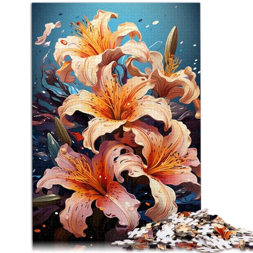 Puzzle | Puzzles, farbenfrohe psychedelische Blumen, 500 extragroße Teile, Holzpuzzle, Geburtstagsgeschenk, Geschenke für oder, Wandkunst, 500 Teile (38 x 52 cm) von LGNBTGM