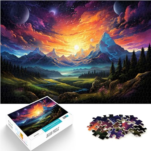 Puzzle | Puzzles, farbenfrohes psychedelisches Landschaftsgemälde, 300 Teile, Puzzle-Geschenke, Holzpuzzle, Geburtstagsgeschenk, Geschenke für oder, Wandkunst, 300 Teile (26 x 38 cm) von LGNBTGM