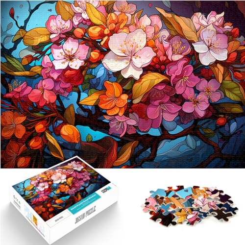 Puzzle | Puzzles Bunte Psychedelie des indischen Weißdorns, 1000-teiliges Puzzle für Erwachsene, Holzpuzzle, dekomprimierendes geistiges Lernspielzeug, 1000 Teile (50 x 75 cm) von LGNBTGM