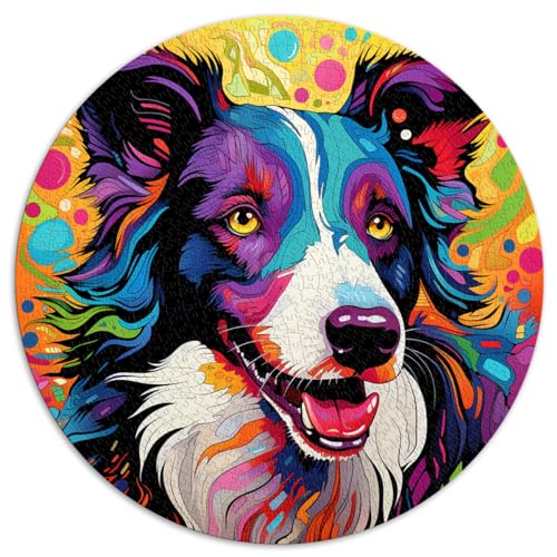 Puzzle | Puzzles Buntes Border Collie-Puzzle 1000 Teile für Erwachsene 67,5 x 67,5 cm Lernen Lernspielzeug Familienspiele Anspruchsvolle Puzzles für von LGNBTGM